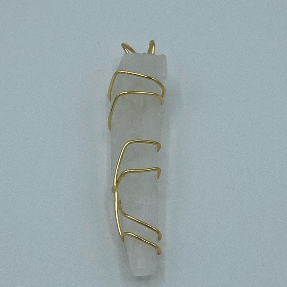Gold Wire Wrapped Natrolite Handmade Healing Stone